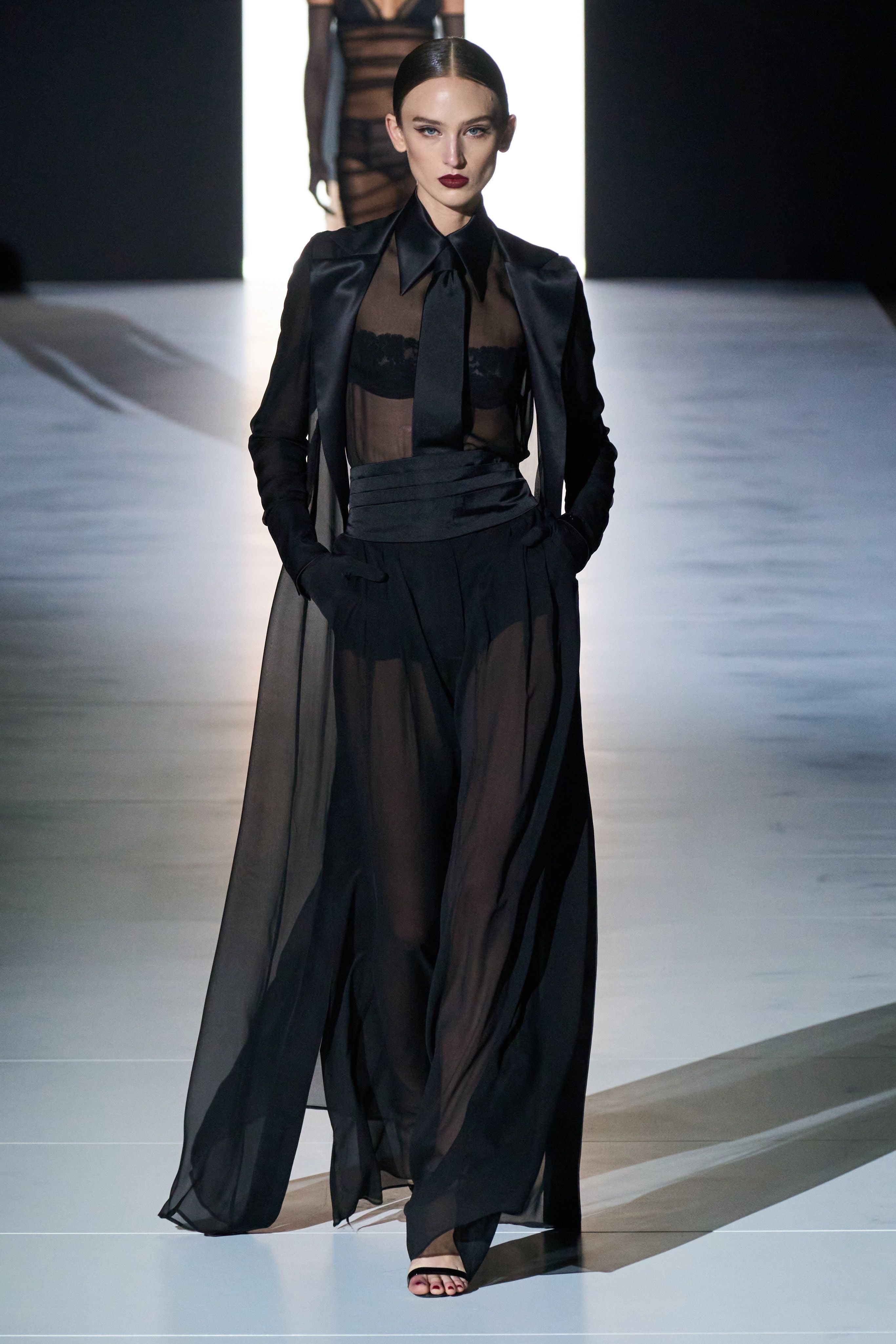 Dolce & Gabbana <br> F/W 1997 sheer chiffon duster tuxedo coat
