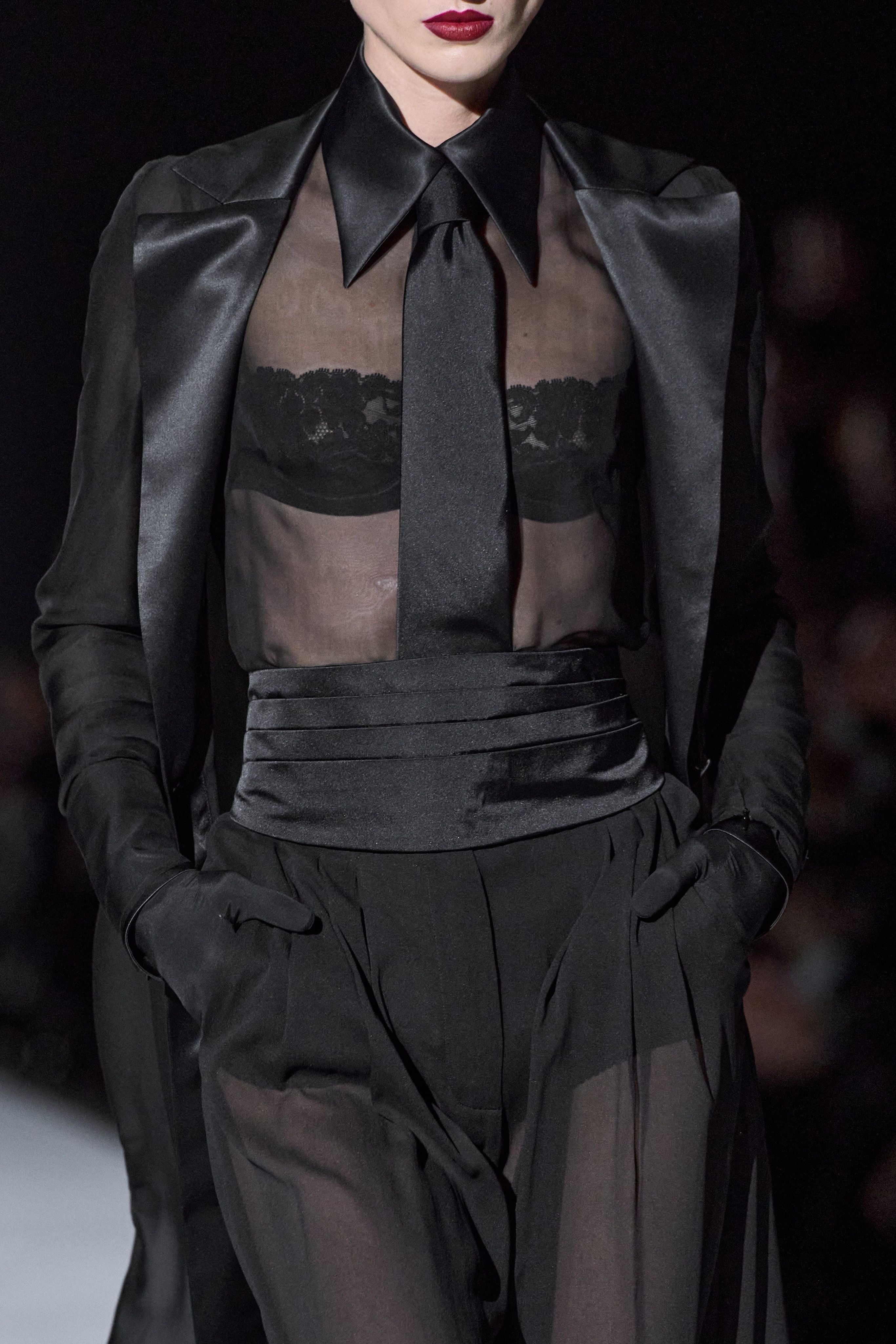 Dolce & Gabbana <br> F/W 1997 sheer chiffon duster tuxedo coat