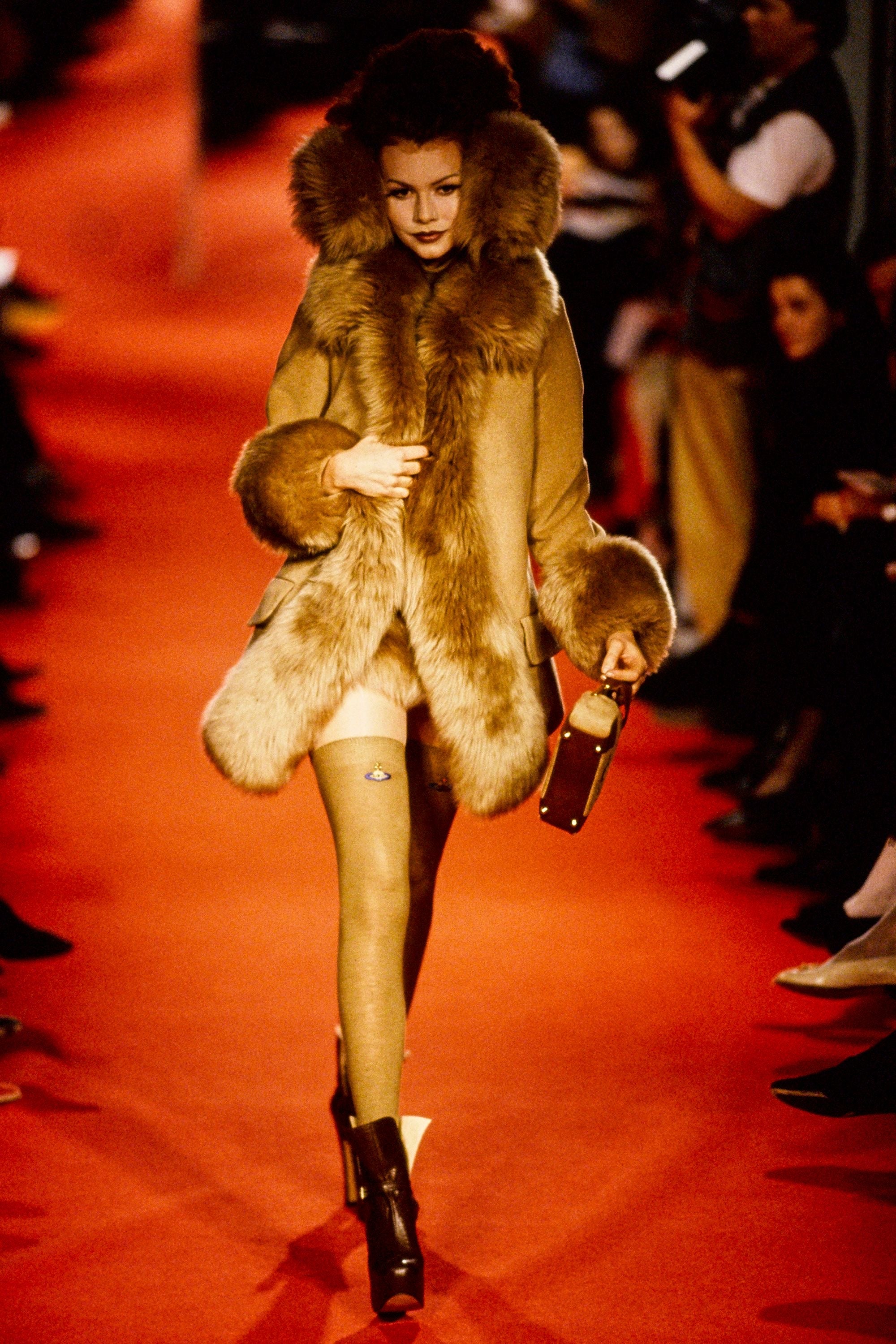 Vivienne Westwood <br> F/W 1993 'Anglomania' velvet & sheepskin mini skirt