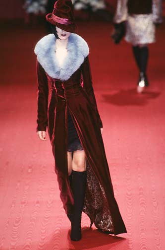 Dolce & Gabbana <br> F/W 1997 floral velvet coat with leopard lining
