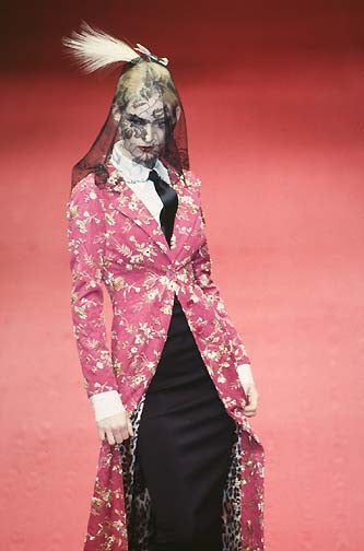 Dolce & Gabbana <br> F/W 1997 floral velvet coat with leopard lining