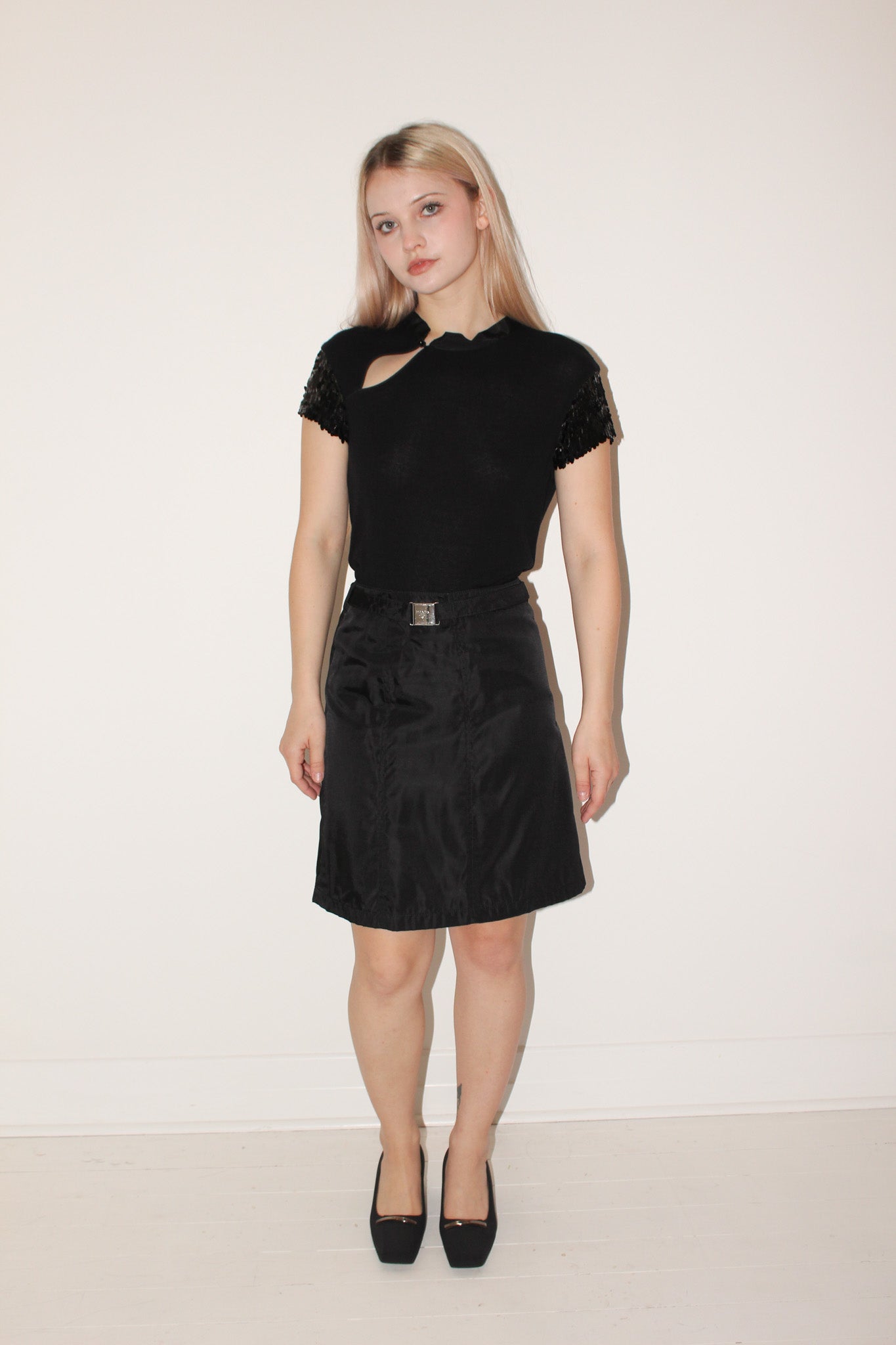 Philosophy Di Alberta Ferretti <br> 90's sequin sleeve cut-out top