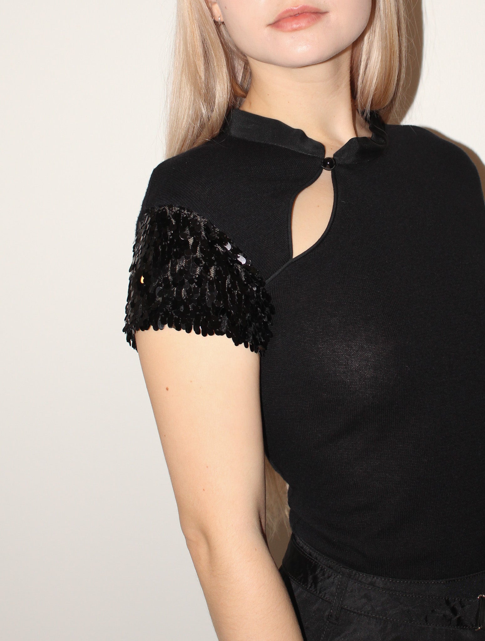 Philosophy Di Alberta Ferretti <br> 90's sequin sleeve cut-out top