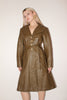 Merivale <br> 70's olive leather belted trench coat