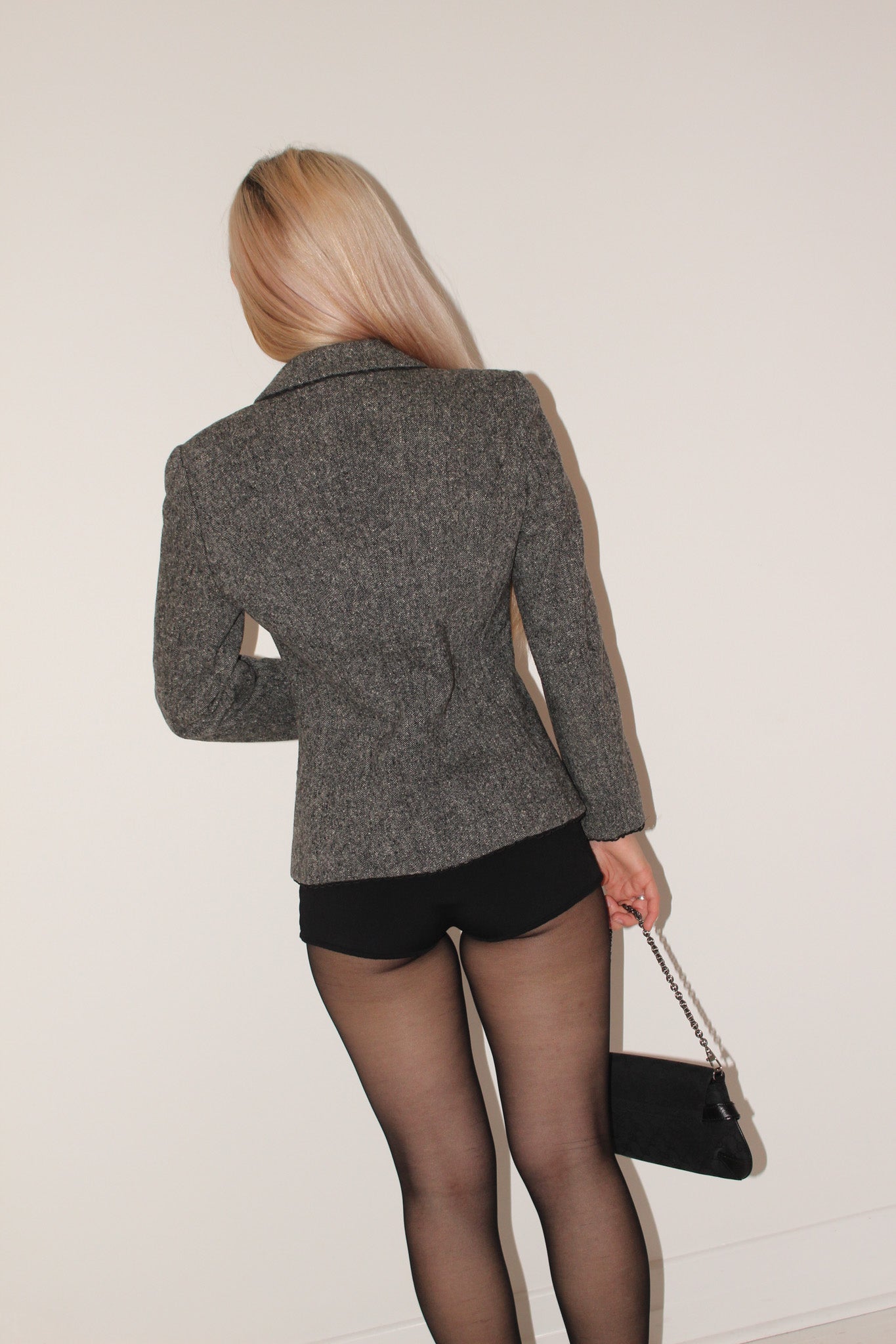 Blumarine <br> 90's tweed blazer with scalloped trim