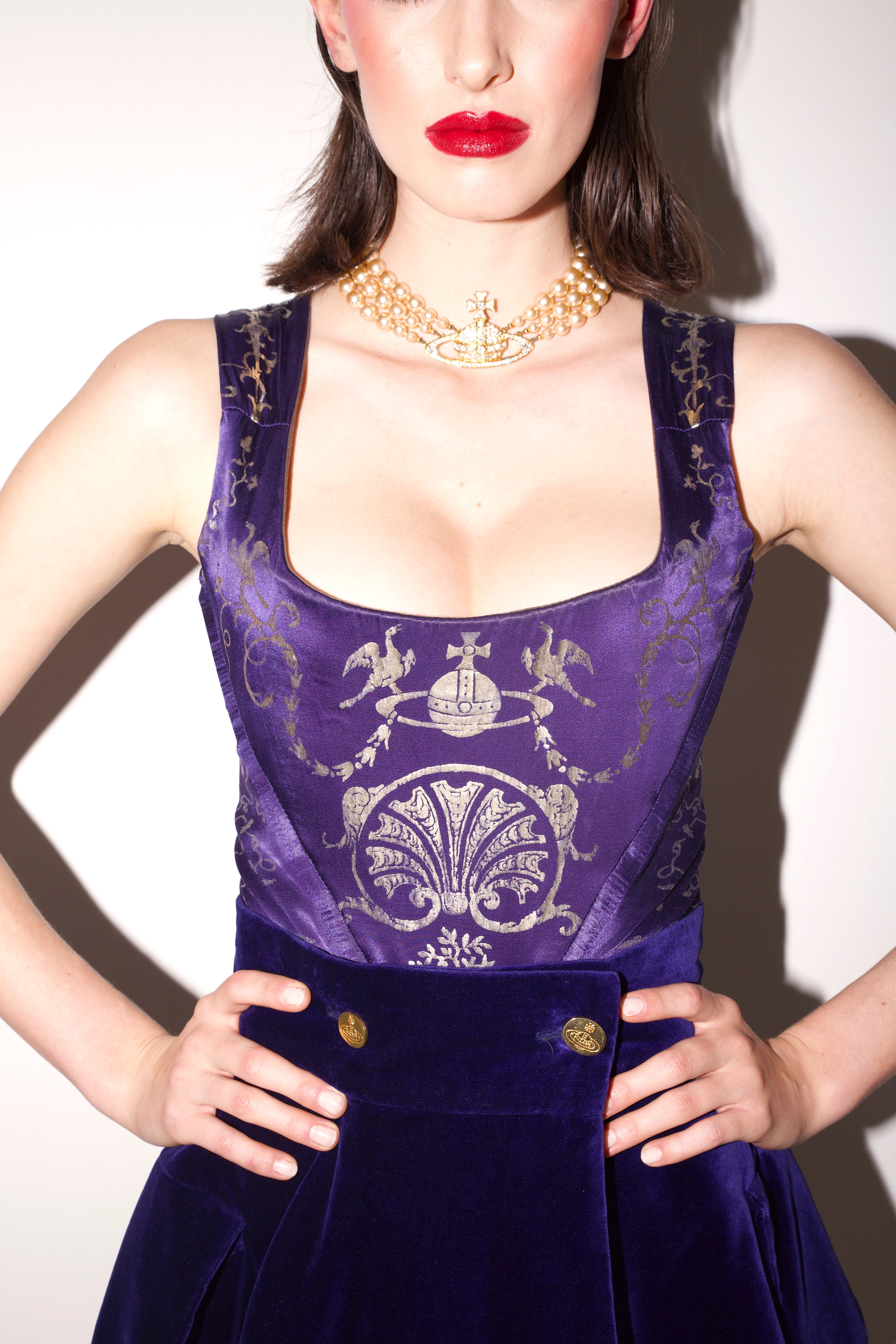 Vivienne Westwood <br> F/W 1991 'Dressing Up' Boulle print satin corset