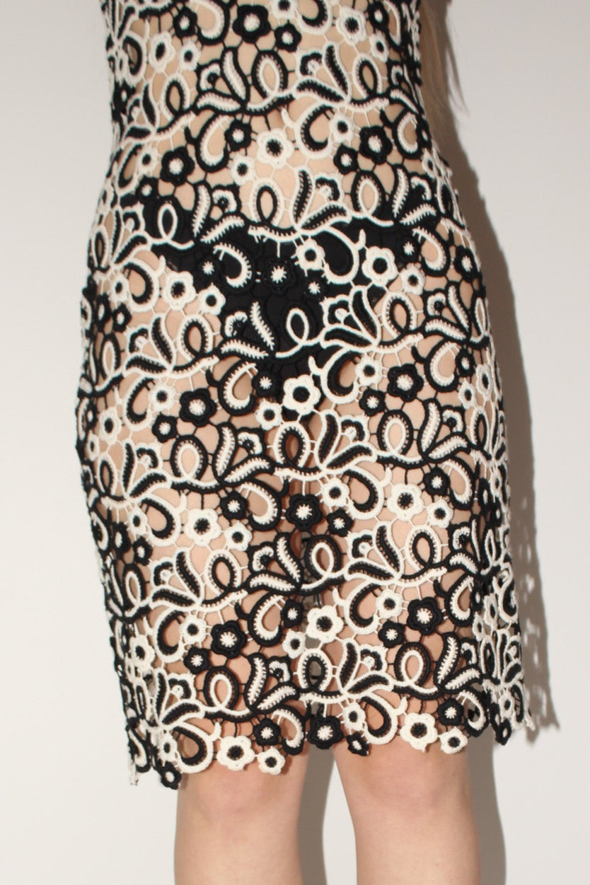 Collette Dinnigan <br> 90's floral crochet mohair dress