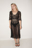 Collette Dinnigan <br> 90's sheer embroidered black lace panel work dress