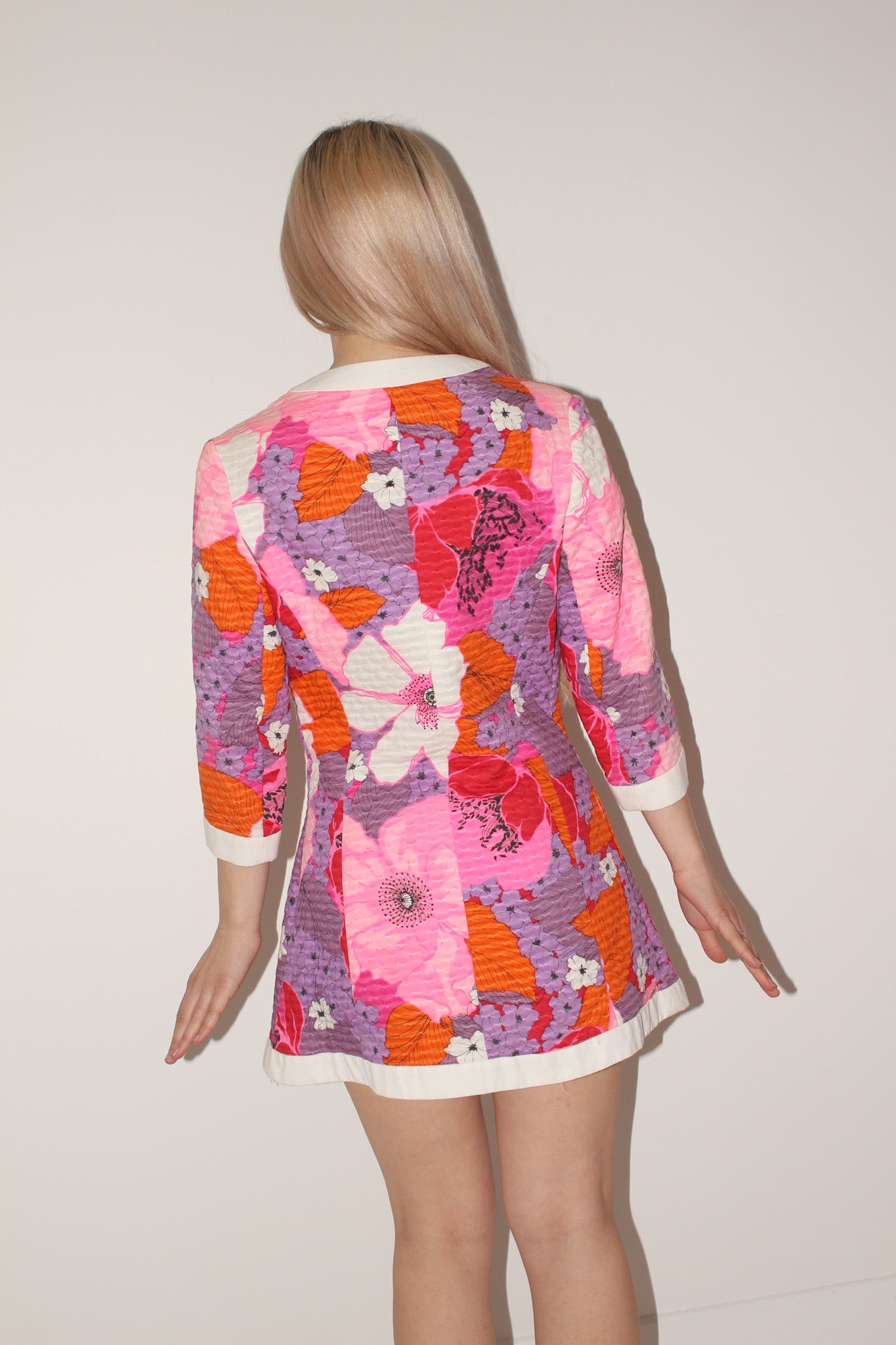 David Jones <br> 60's waffle cotton flower power tunic
