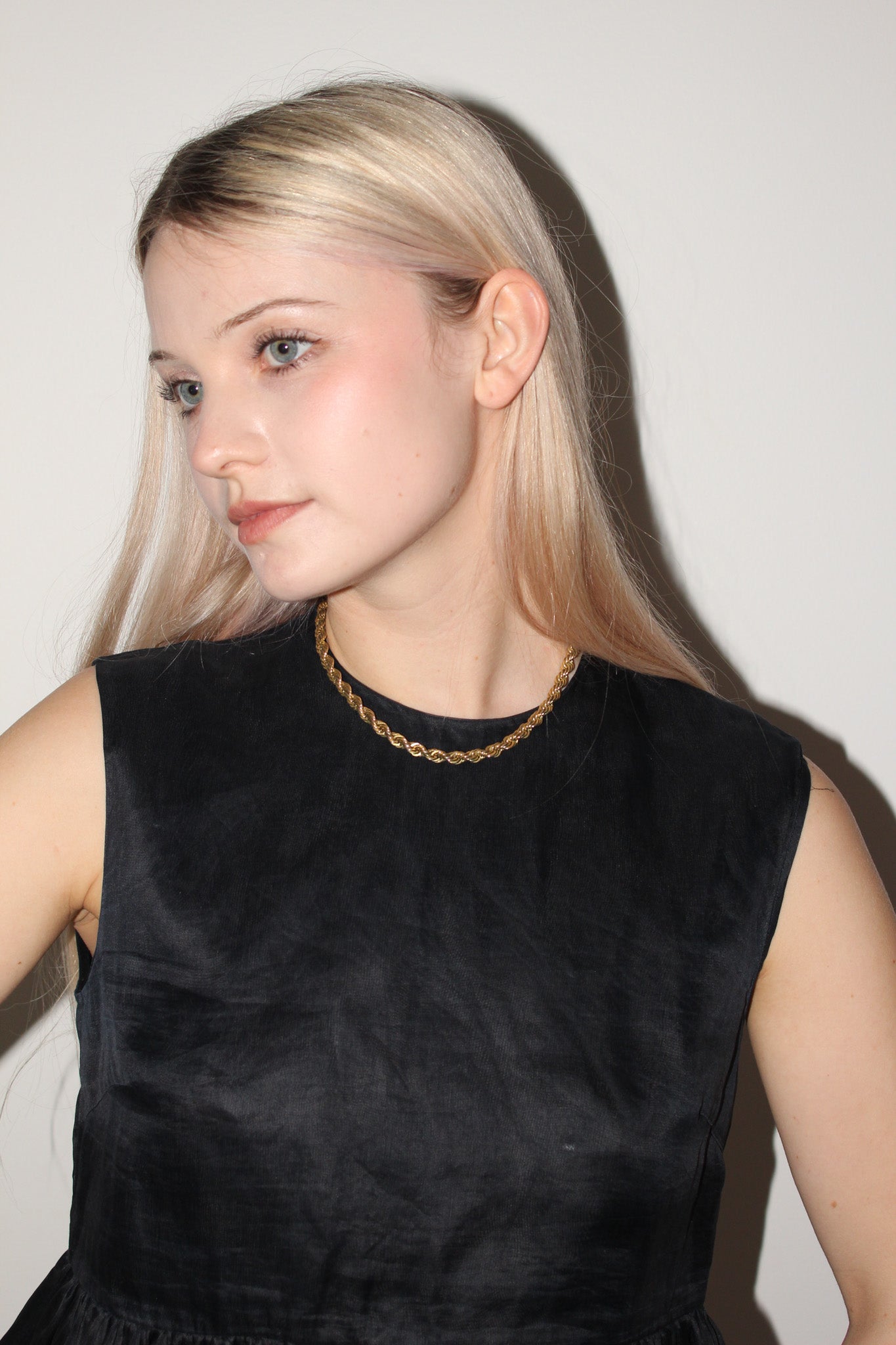 Oroton <br> 80's gold plated rope chain necklace