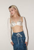 Wolford <br> Cropped mesh shrug sleeve bolero