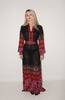 Gottex <br> 70's sheer printed maxi peasant gown