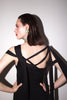 Holly Harp <br> 70's jersey draped gown with strappy neck & back detail