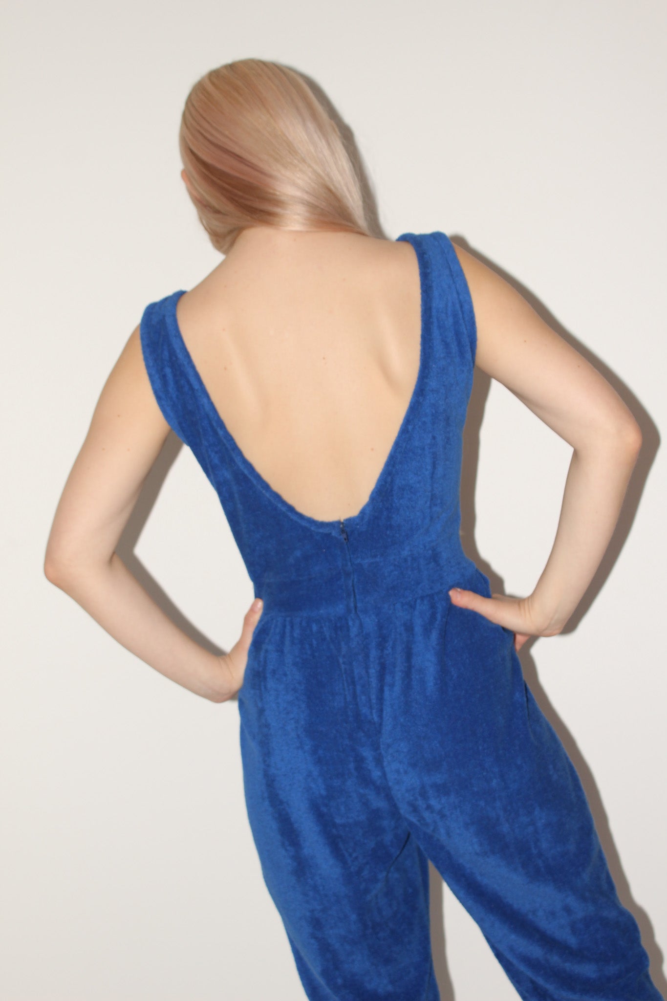 Sandy Shaw <br> 70's terry towelling scoop back jumpsuit