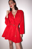 Donna Karan <br> F/W 1986 red suede flared skirt mini dress