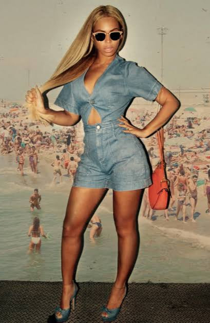 Stella McCartney <br> Resort 2015 denim cut-out romper