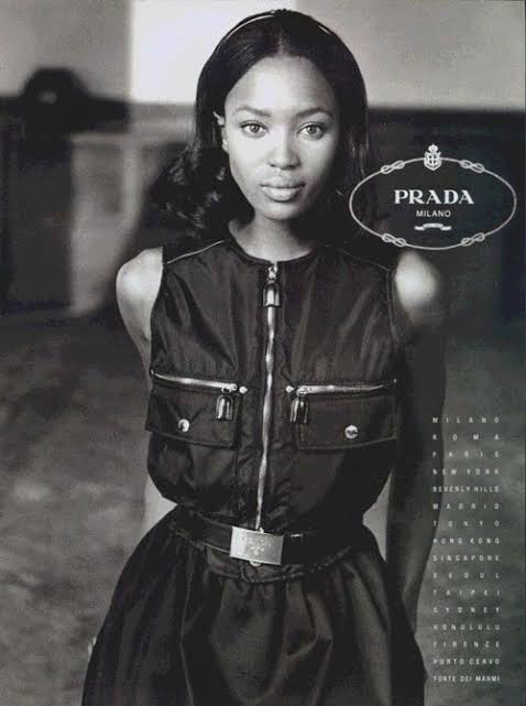 Prada <br> F/W 1994 nylon skirt with logo buckle belt