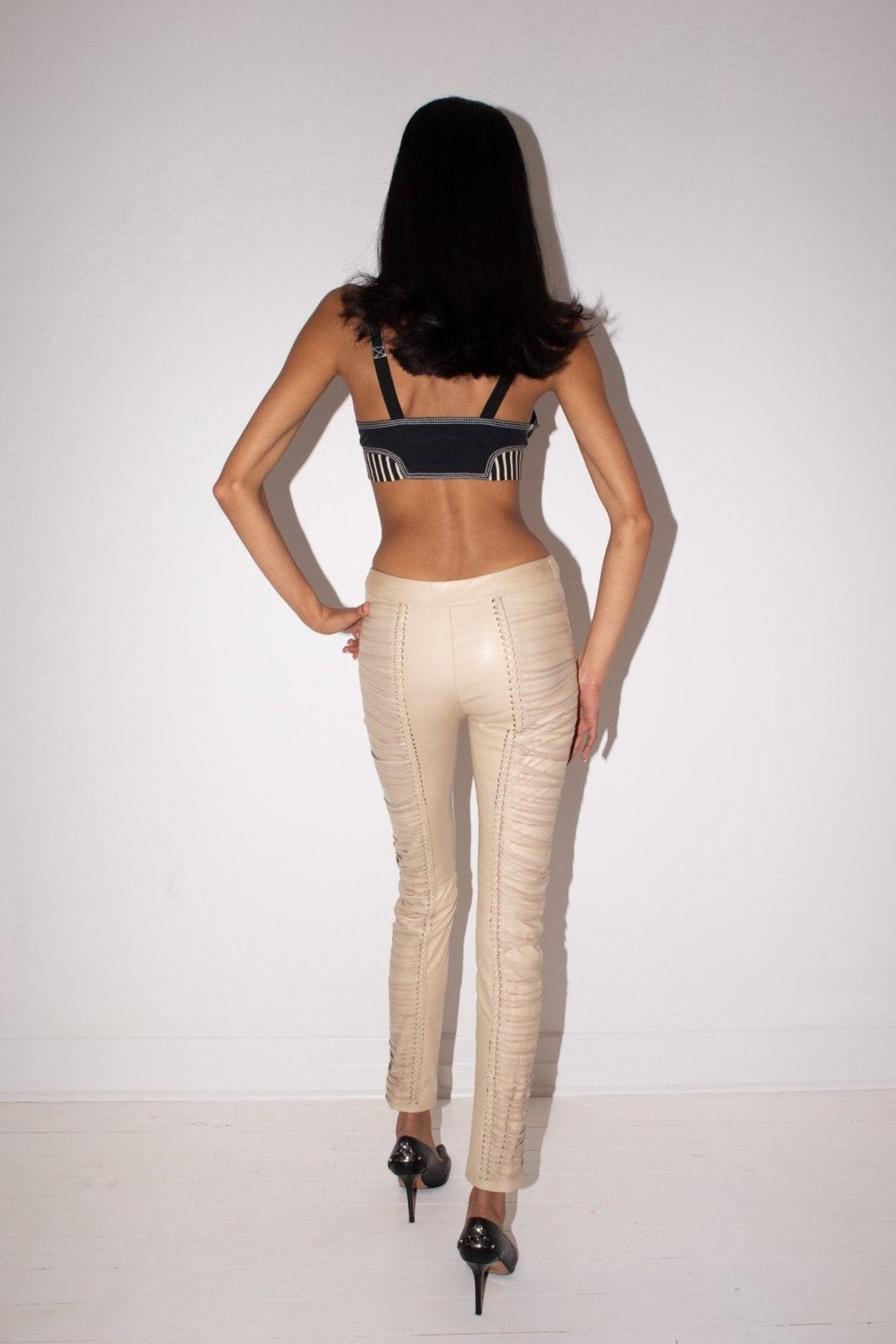 Gucci <br> c2001 Tom Ford low waisted fringed leather pants