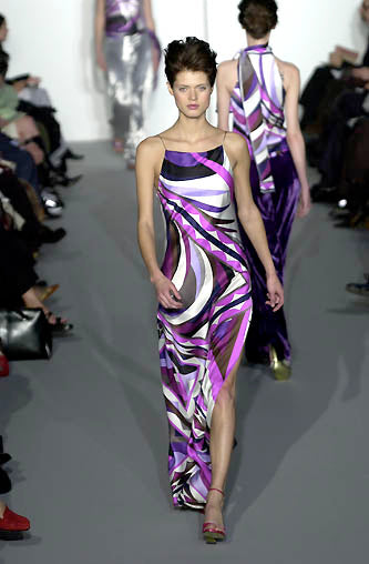 Emilio Pucci <br> F/W 2000 runway silk side slit maxi dress