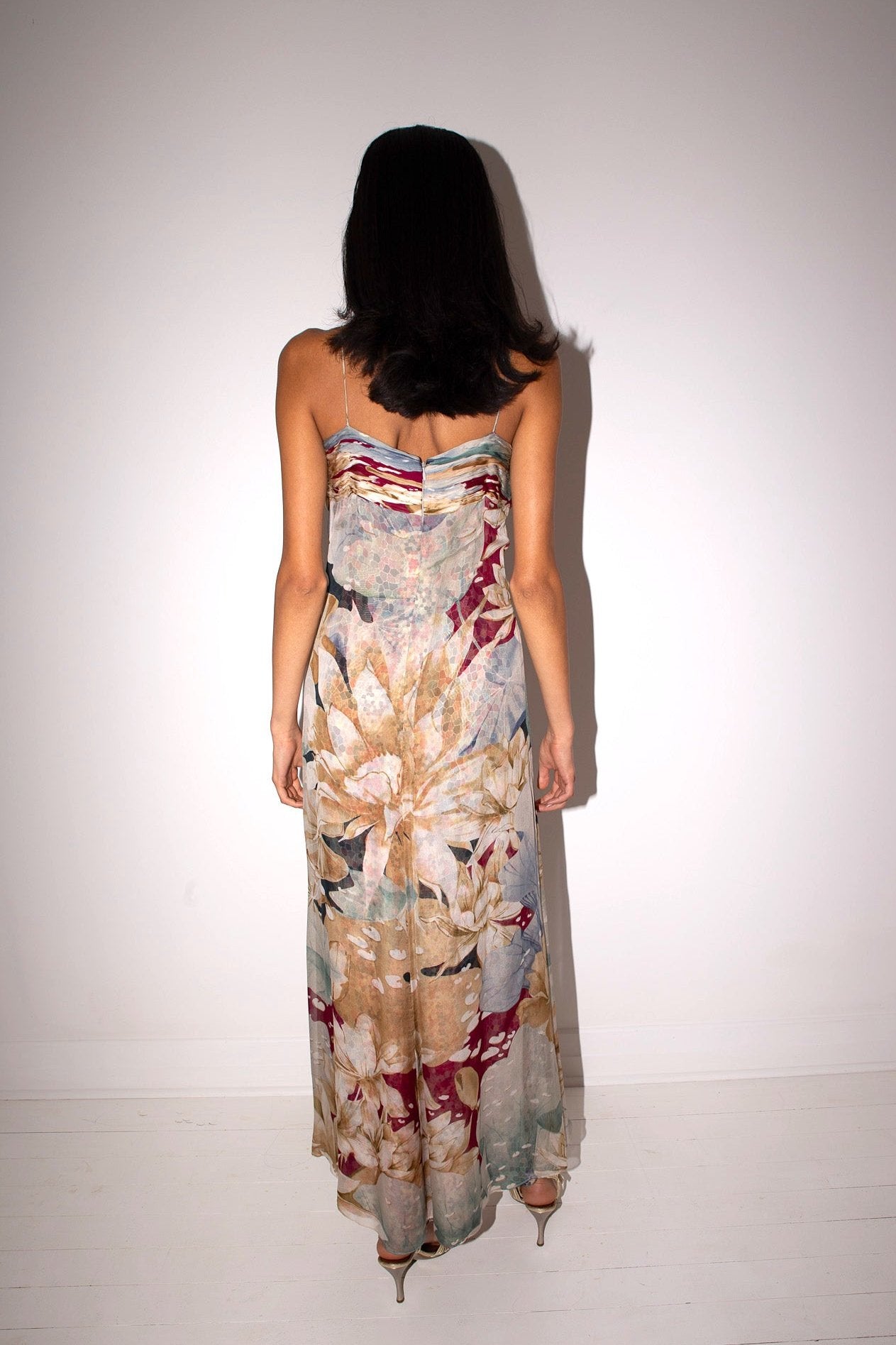 Valentino <br> S/S 2003 runway silk chiffon printed gown