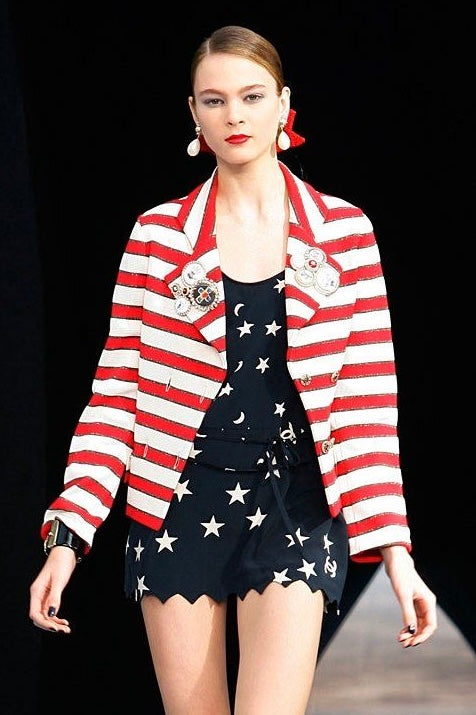 Chanel <br> S/S 2008 runway & campaign striped tweed blazer
