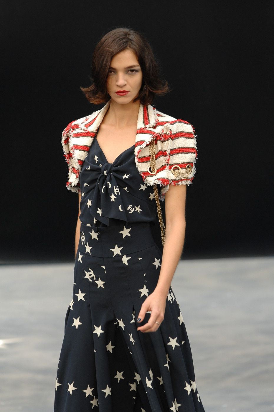 Chanel <br> S/S 2008 runway & campaign striped tweed blazer