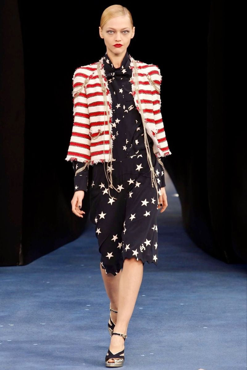 Chanel <br> S/S 2008 runway & campaign striped tweed blazer