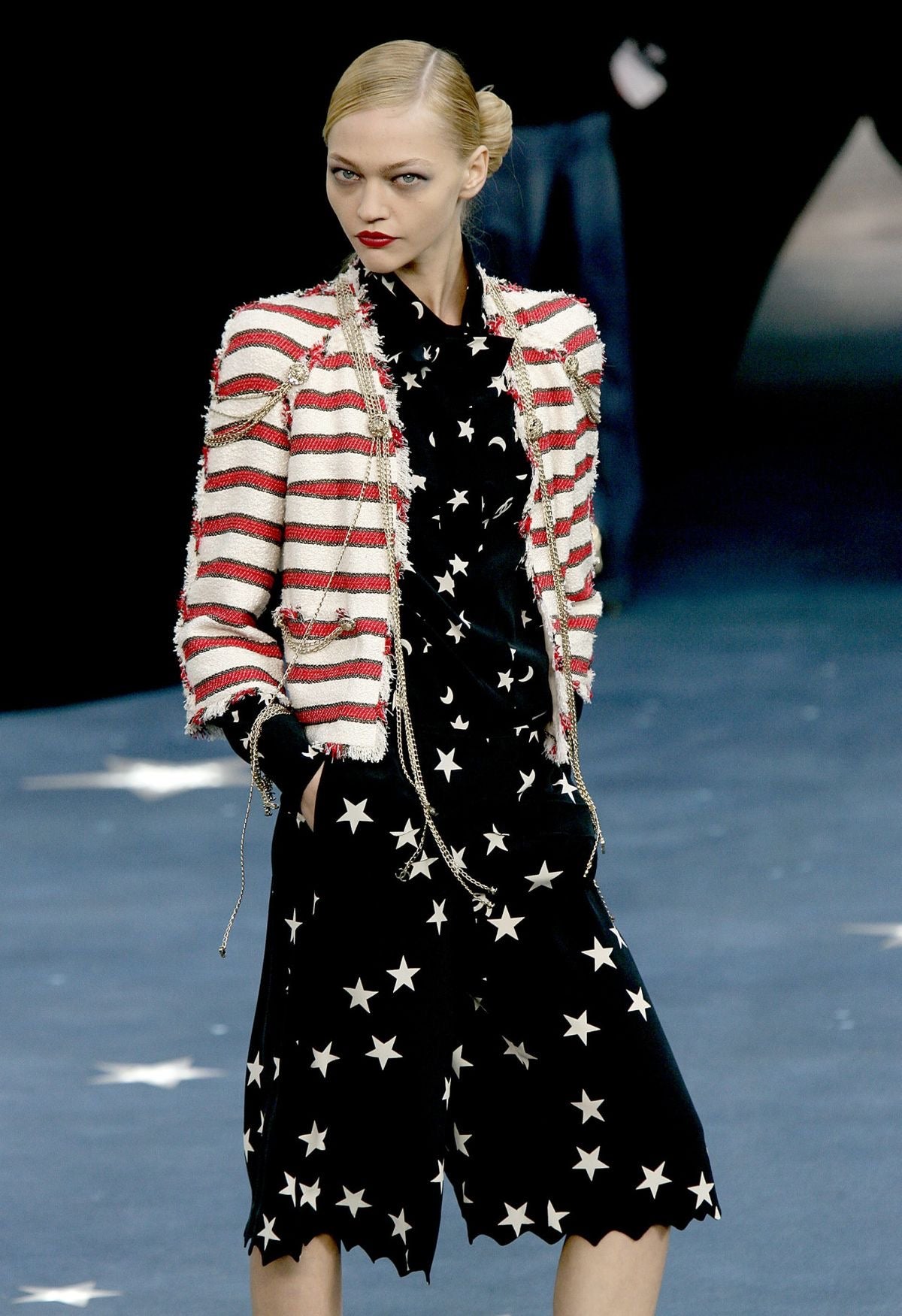 Chanel <br> S/S 2008 runway & campaign striped tweed blazer