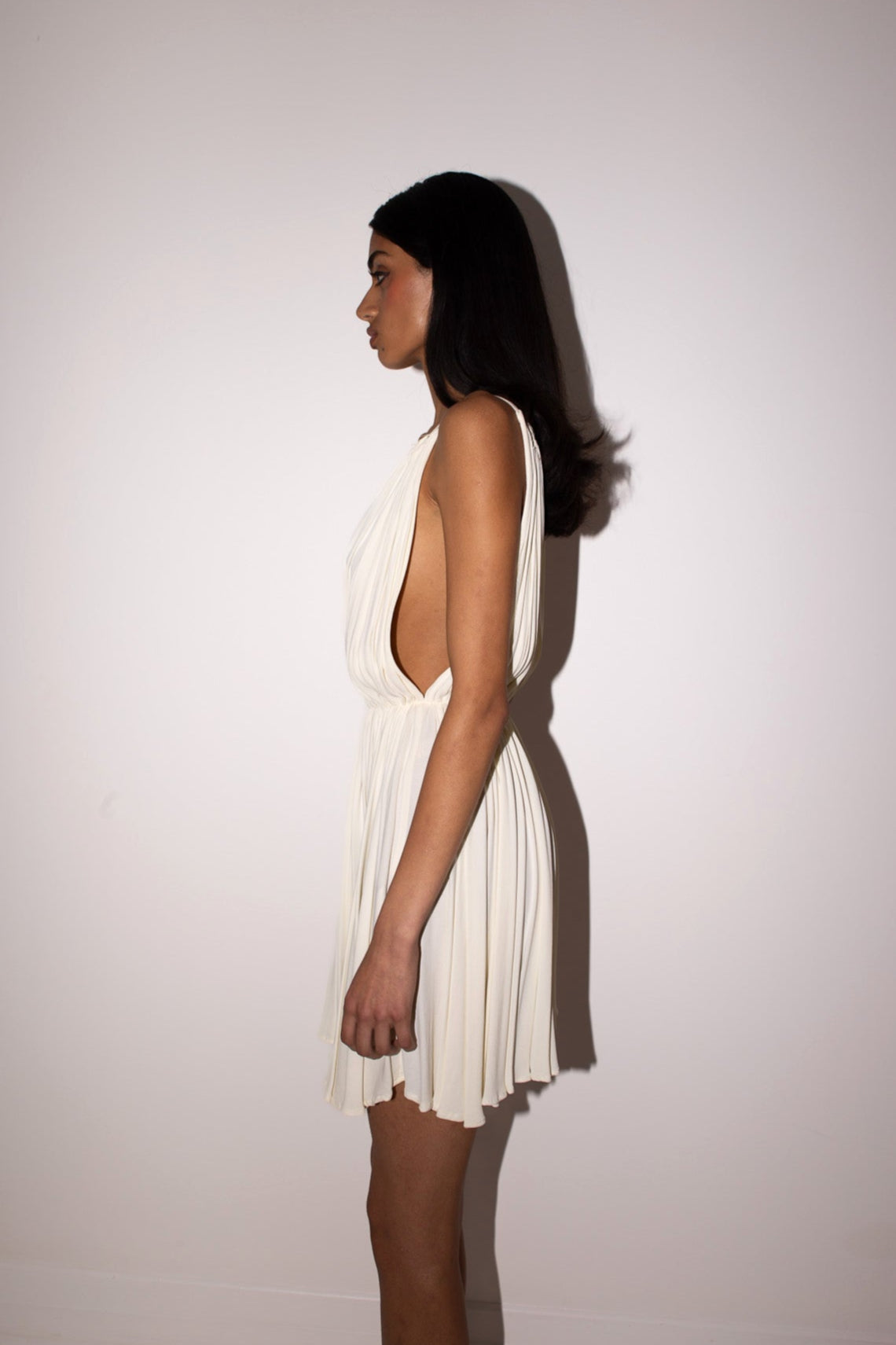 Plein Sud <br> 90's draped & pleated goddess mini dress