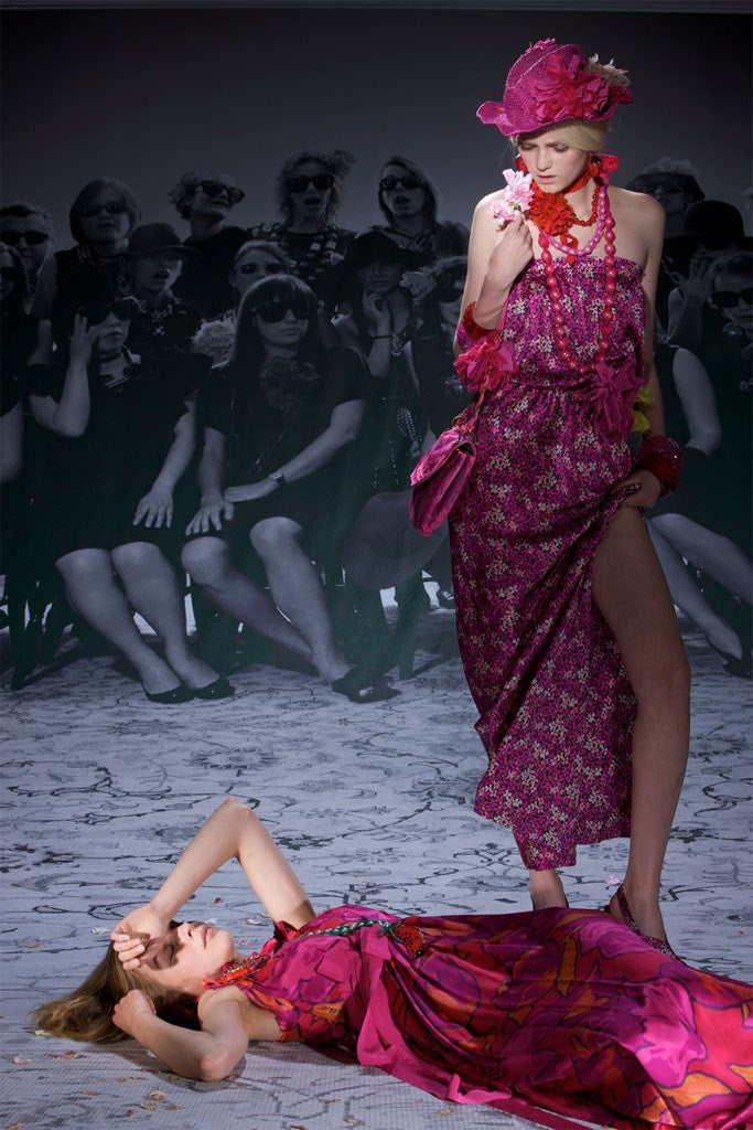 Lanvin <br> Resort 2010 strapless silk floral gown