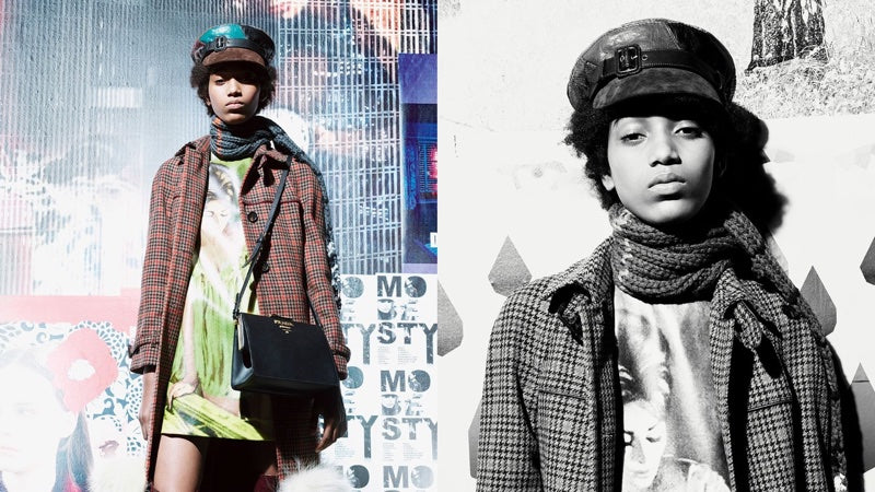 Prada <br> F/W 2017 runway & campaign Poster Girl print shift dress