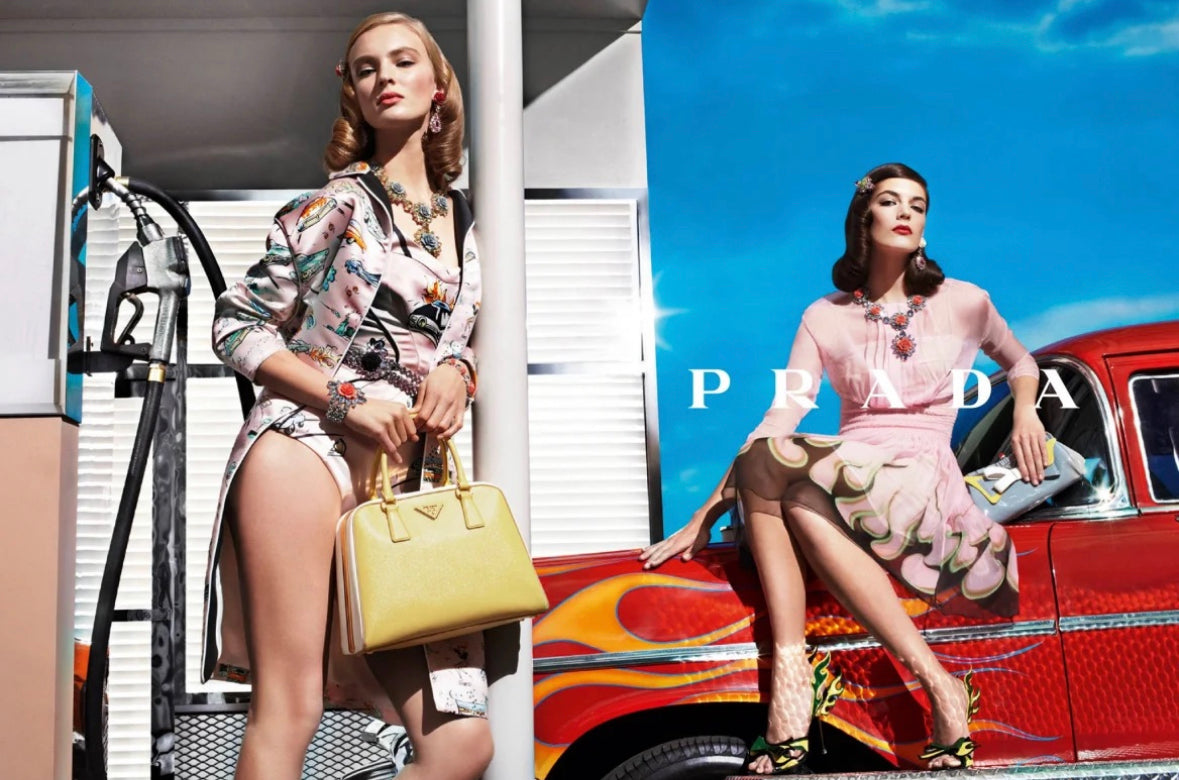 Prada <br> S/S 2012 runway & campaign silk chiffon flame dress
