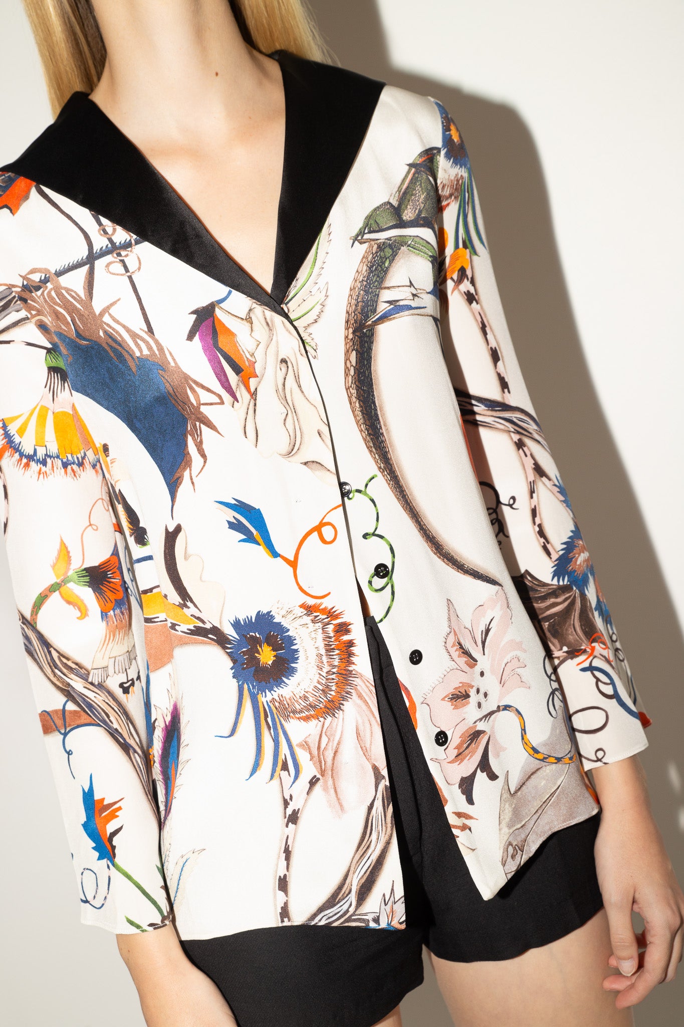 Balenciaga <br> Nicolas Ghesquière F/W 2011 runway & campaign silk print button down