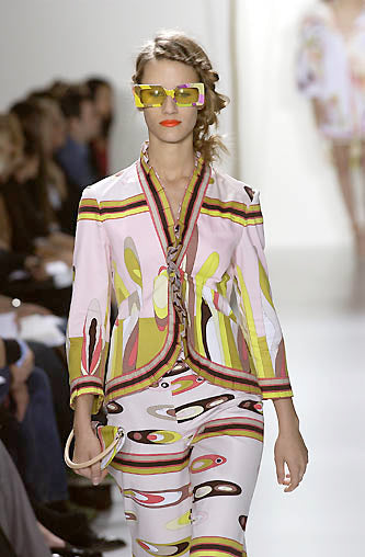 Emilio Pucci <br> S/S 2002 silk jersey tie front Emilio signed A-line dress