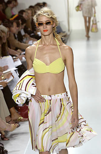 Emilio Pucci <br> S/S 2002 silk jersey tie front Emilio signed A-line dress