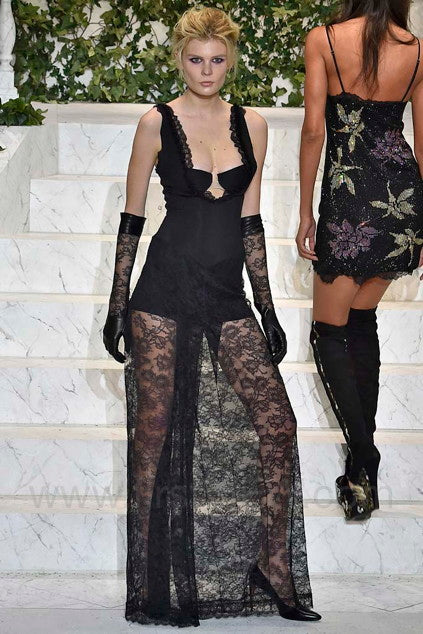 La Perla <br> F/W 2017 runway lace plunge front jumpsuit