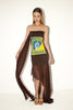Dolce & Gabbana <br> D&G S/S 2003 graphic print sheer chiffon drape dress