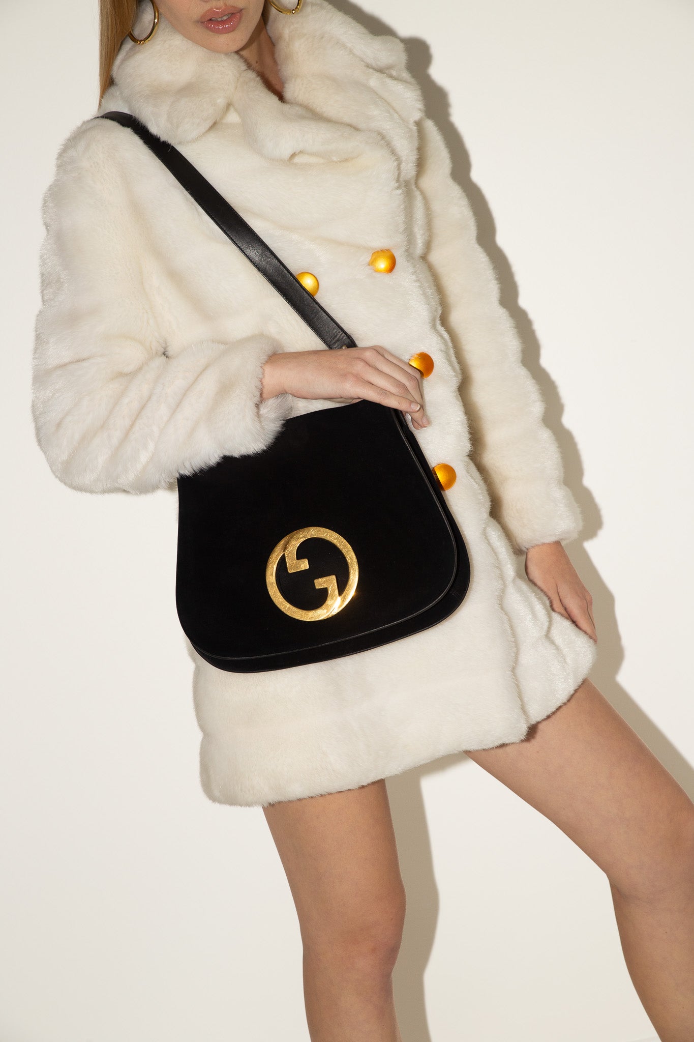 Gucci <br> 1970's suede Blondie shoulder bag