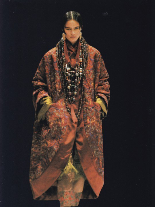 Callaghan by Romeo Gigli <br> F/W 1989 embroidered silk fringed cape coat