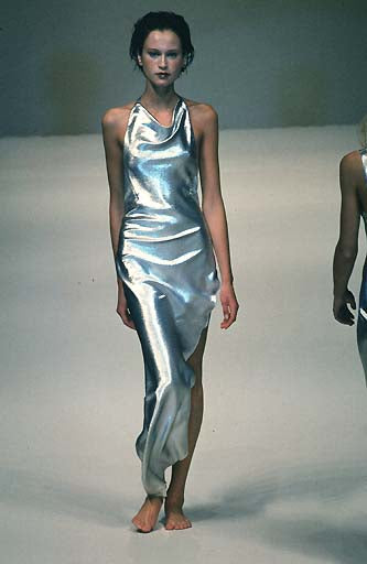 Anna Molinari <br> S/S 1998 runway & campaign silver lurex gown