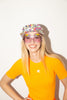 Courreges <br> 70's neon orange ribbed knit logo top