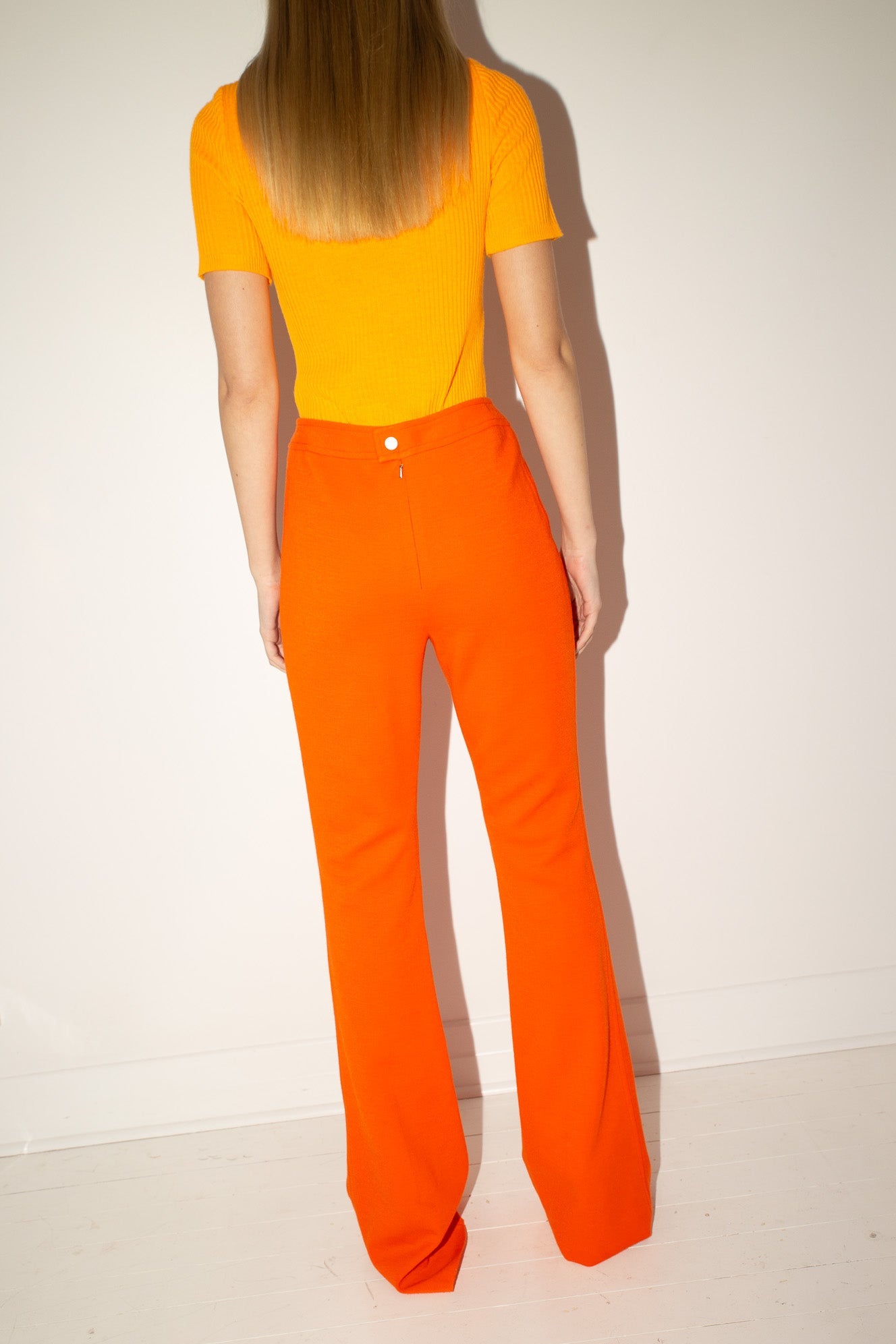 Courreges <br> 70's Hyperbole numbered deadstock logo wide leg pants