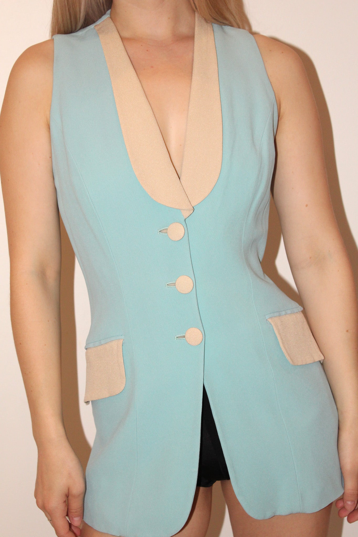 Moschino <br> 90's Cheap & Chic contrast trim tailored vest