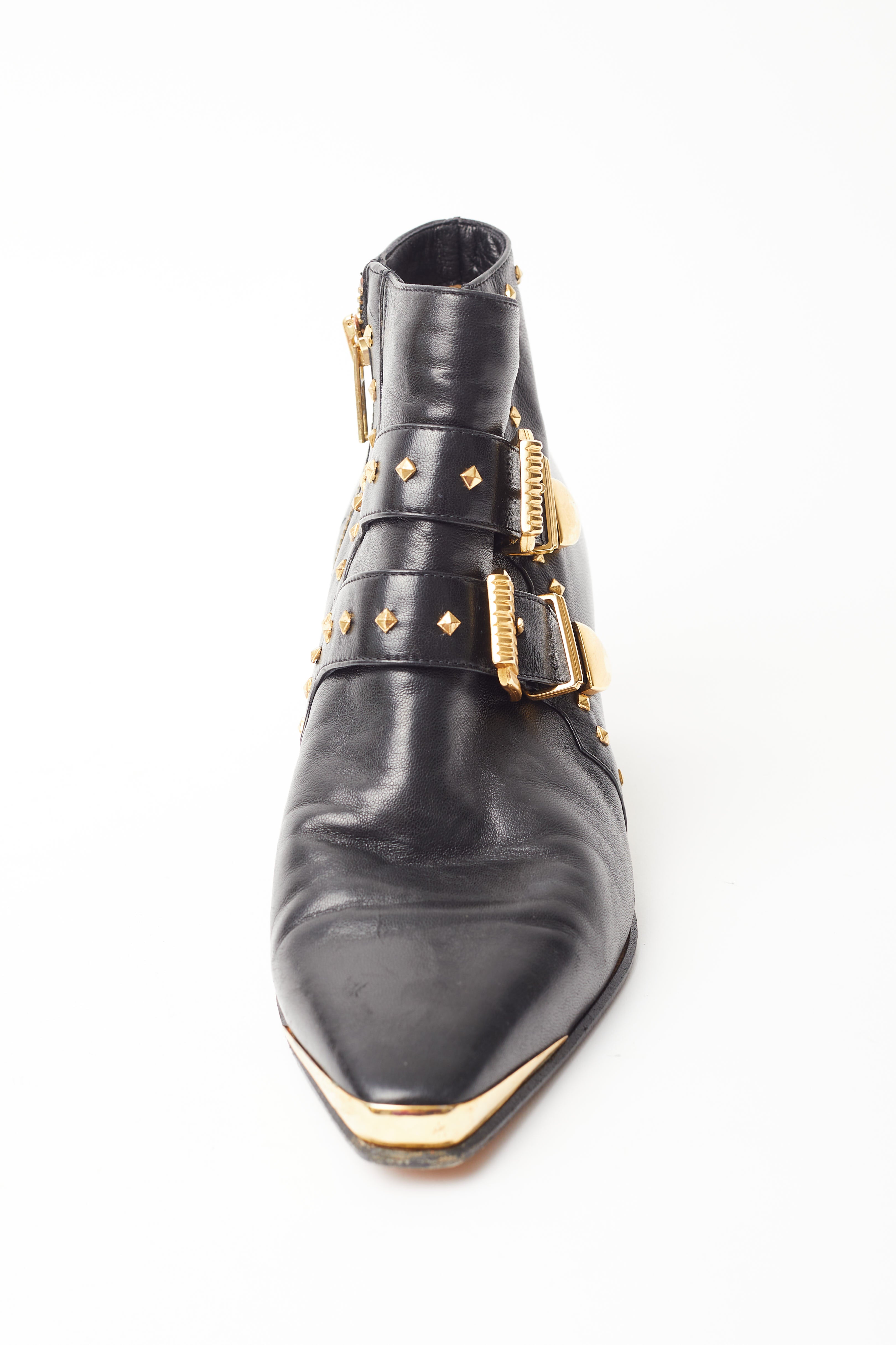Gianni Versace <br> F/W 1992 'Miss S&M' runway studded leather ankle boots