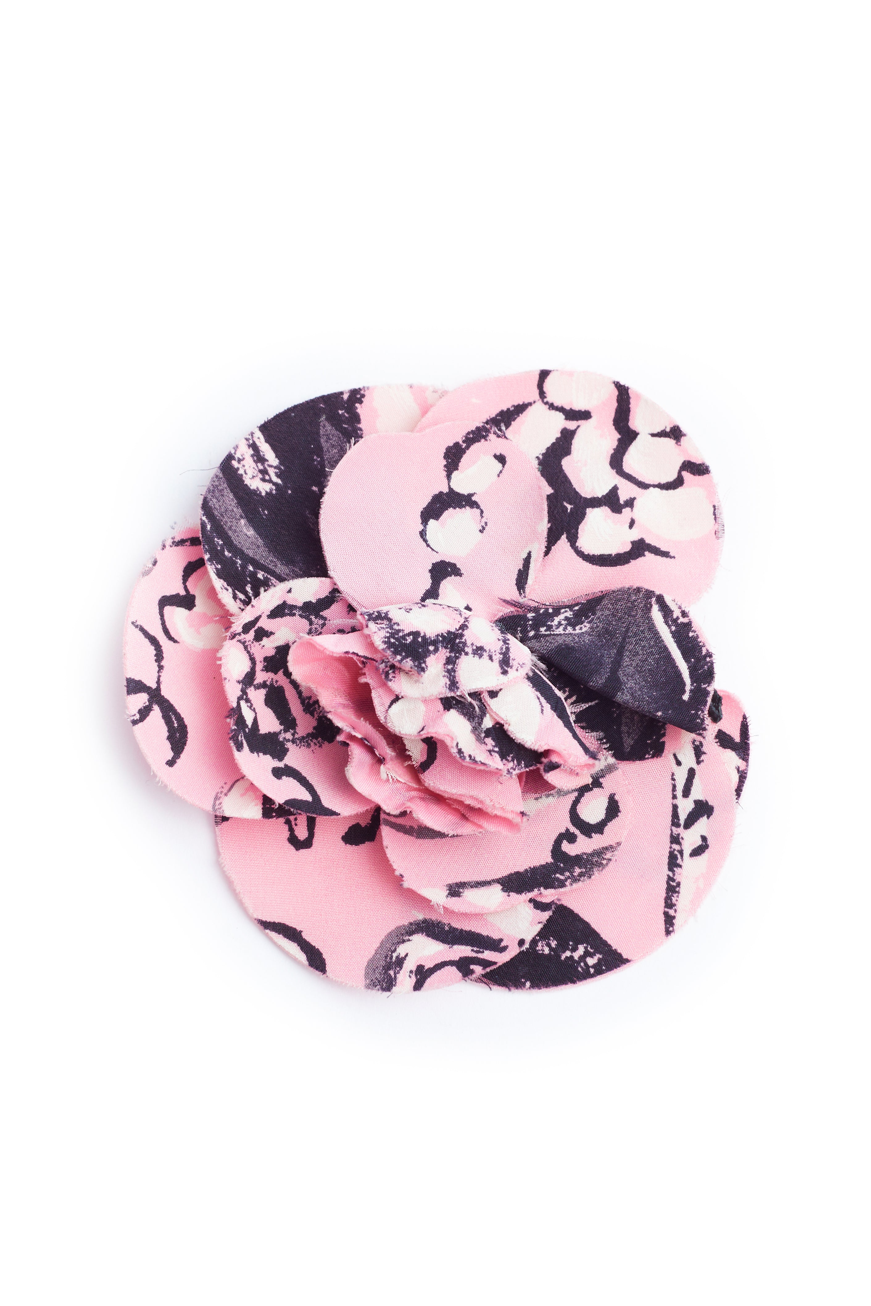 Chanel <br> S/S 1993 printed camellia corsage brooch
