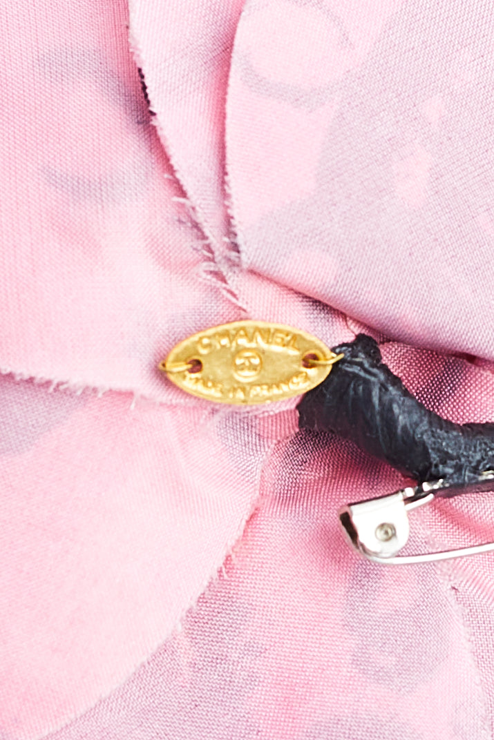 Chanel <br> S/S 1993 printed camellia corsage brooch