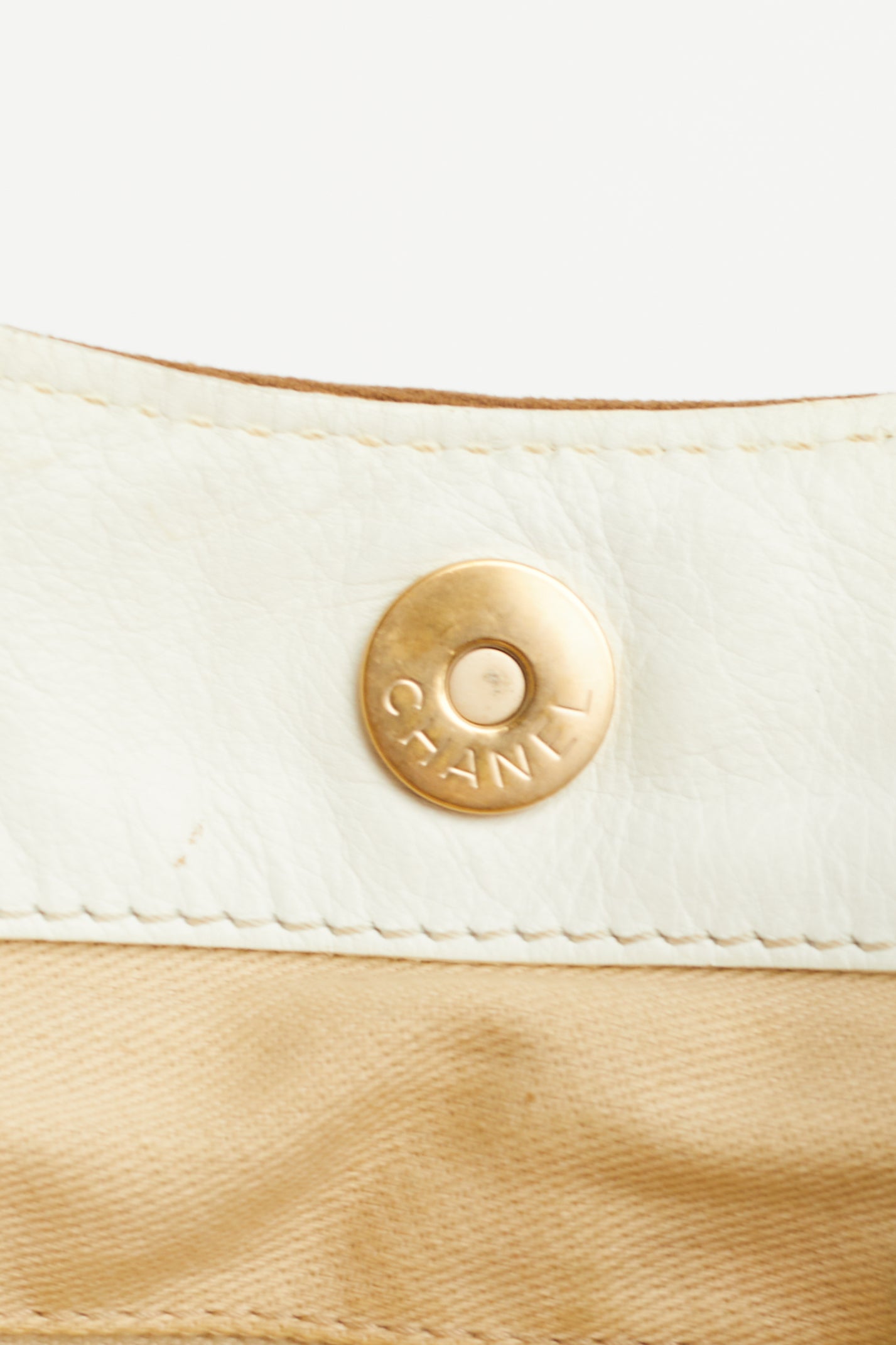 Chanel <br> Canvas Olsen logo shoulder bag with chain straps