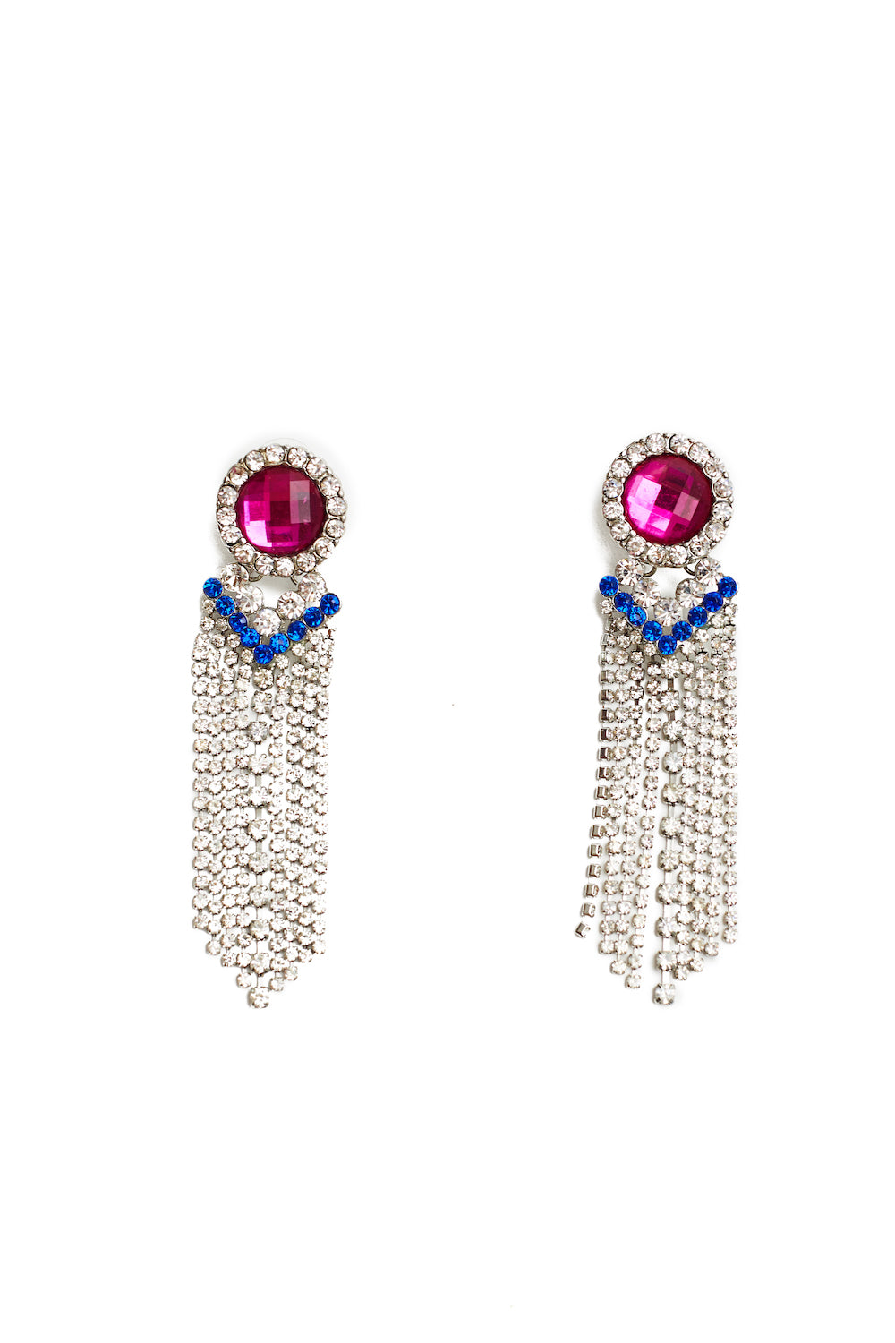 Vintage <br> 90's crystal fringe dangle earrings