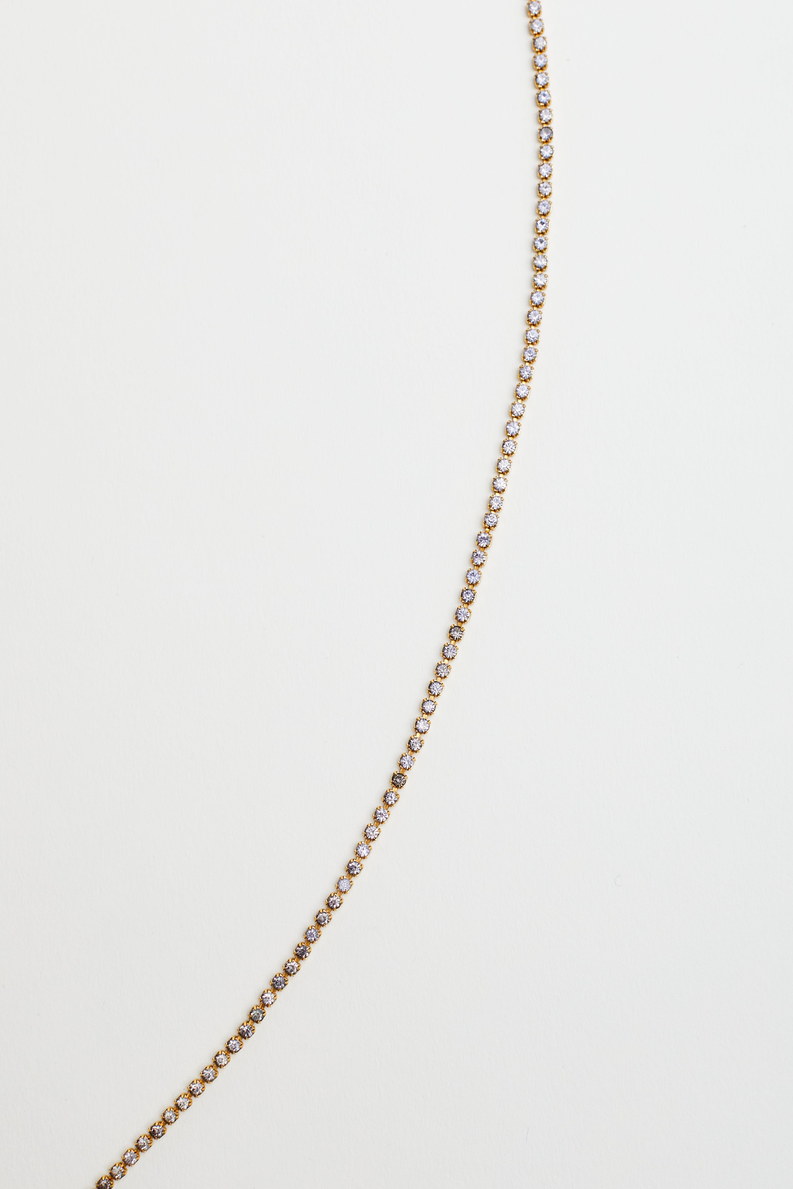 Les Bernard <br> 70's crystal 'Y' pendant necklace