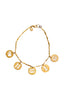 Paco Rabanne <br> 90's Zodiac symbol hammered gold necklace
